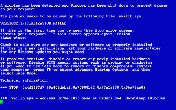   Синий экран смерти Windows XP/2003/Vista/7